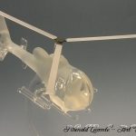 Hélicoptère Gazelle en verre - Passion pilotage - Création 2009 – Trophée d’art en verre sculpté au chalumeau - Rhénald Lecomte - Art Verrier