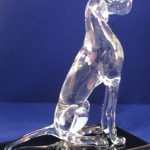 Trophée chien en verre - Trophée sculpture 2015 - Dogue allemand en verre plein façonné au chalumeau - Art Verrier
