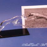 Trophée chien en verre - Trophée sculpture 2017 - Lévrier en verre plein façonné au chalumeau - Art Verrier