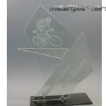 Trophée événementiel - Trophée cycliste - Boucle de l’Oust et de Lanvaux 2010 (56) - Création verre - Art Verrier