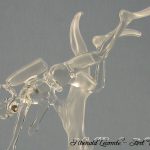 Trophée passion - Trophée sculpture en verre - Plongeur sous-marin avec bouteille - Traitement verre satiné - verre transparent - Création 2006 - Rhénald Lecomte - Art Verrier