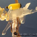 Trophée passion - Trophée sculpture en verre- Plongeur avec bouteille réalisé au chalumeau - Création 2017 - Rhénald Lecomte - Art Verrier